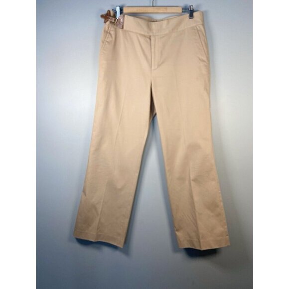 Lauren Ralph Lauren Chino Pants With Side Buckle Women's Size 10 Khaki Beige Tan - Picture 3 of 14